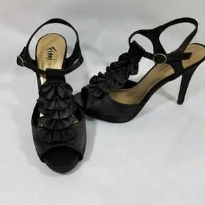 Black Peep Toe Heels